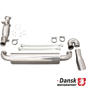 Zestaw wydechowy z rura G zastepujaca tylny wydech, z jedna rura wydechowa ¯100 mm i bez wymiennikow ciepla. Wykonany ze stali nierdzewnej. Z T†V na wydechu posrednim, ale nie na katalizatorze