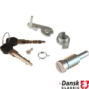 Zamek bebenkowy z kluczem serwisowym, prawy