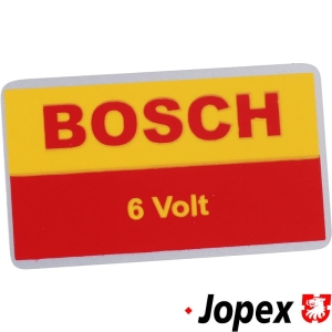 Naklejka ãBosch 6 VoltÓ, zolto/czerwona