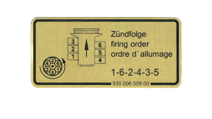 Naklejka Kolejność Zapłonu do Porsche 911 G (79-83), 911 Turbo (87-89)