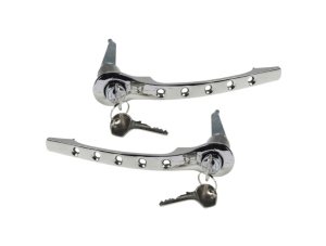 Komplet Klamek Lewa/Prawa Z Indywidualnie Nawierconymi Otworami Chromowana Z Wkładką I Kluczem do Porsche 911 (63-67)