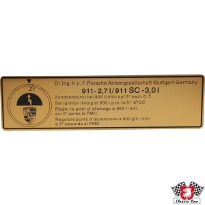 Naklejka, punkt zapłonu do Porsche 911 (76-77)