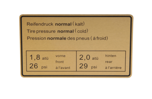 Naklejka ciśnienie w oponach