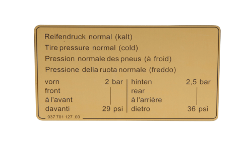 Naklejka ciśnienie w oponach