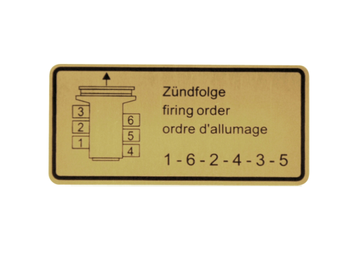 Naklejka kolejność zapłonu