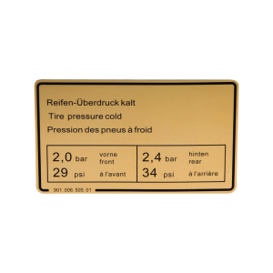 Naklejka Ciśnienie W Oponach do Porsche 911 (73-83)