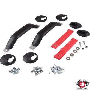  Komplet klamek RS z czerwonymi paskami i czarnymi uchwytami do Porsche 911 (74-89), 964 (88-94), 993 (93-97)